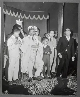 Haile Selassie with His Grandchildren