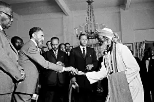 Acr044232 Prints: Haile Selassie Greets A Delegation Of Rastafarians At A Reception In Kingston Jamaica