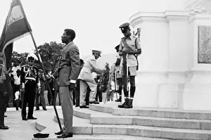 Acr044232 Prints: Haile Selassie Lays A Wreath In Port Of Spain Trinidad