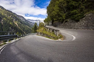 Mountain Road Collection: Hairpin, Splugen pass road, Sondrio province, Lombardy, Italy