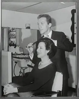 Goshen Prints: Hairstylist Doing Kitty Carlisle's Hair
