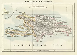Island Gallery: Haiti and Dominican republic map 1883