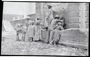 Street Scene Prints: Haitian natives at fountain