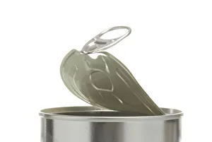 Opened Gallery: Half-opened tin, detail