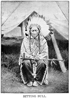 halftone print of Sitting Bull, Hunkpapa Lakota chief