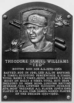 Ted Williams Prints: Hall of Fame Plaque for Baseball Player Ted Williams