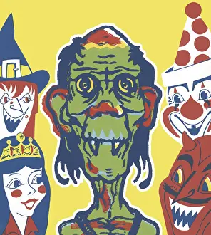 Illustration And Paint Prints: Halloween Costume Party