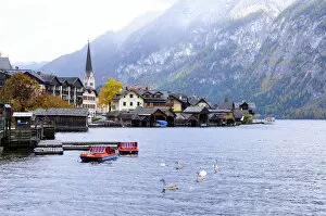 Images Dated 20th October 2010: Hallstatt Lake and Church of St. Mary the Virgin