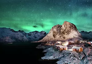 Lights Gallery: Hamnoy, Lofoten islands, Norway. winter