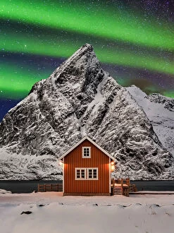 Northern Lights: A Dance of Colours Collection: Hamnoy Northern Lights Lofoten Norway Winter