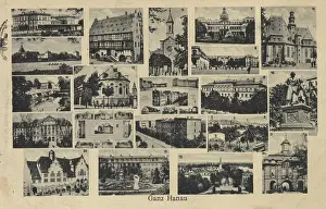 Hessen Prints: Hanau, Hesse, Germany, postcard with text