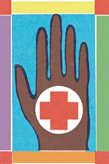 Images Dated 19th January 2015: Hand with first aid symbol