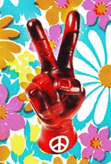 Unique Art Illustrations Gallery: Hand Giving Peace Symbol