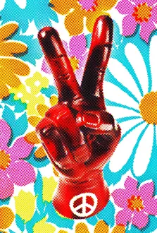 Captivating Art Illustrations Collection: Hand Giving Peace Symbol
