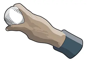 African Descent Prints: Hand holding baseball