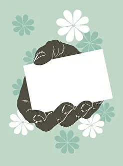 Hold Prints: Hand Holding Blank Card