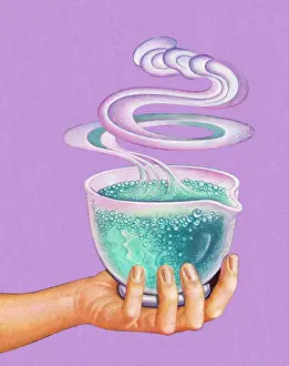 Boiling Prints: Hand Holding Bubbling Potion