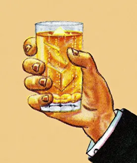 Nightlife Prints: Hand Holding Glass