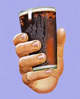Nightlife Prints: Hand Holding Glass of Cola