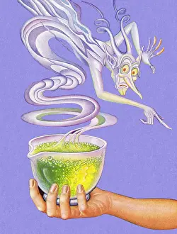 Ghost Prints: Hand Holding Potion With Gremiln