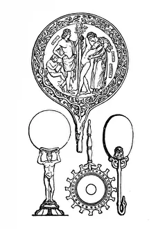 Earthenware Prints: Hand mirror from Egypt