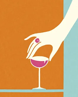 Lounge Collection: Hand Reaching for a Wineglass