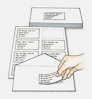 Stationery Prints: Hand sticking pre-printed address labels on envelopes