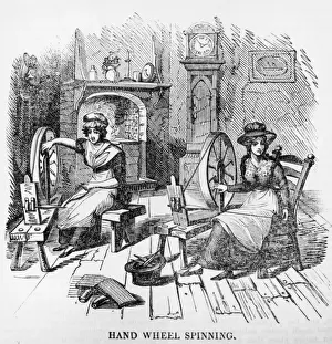 Crafts Prints: Hand Wheel Spinning