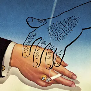Wrist Prints: Two Hands and Cigarette