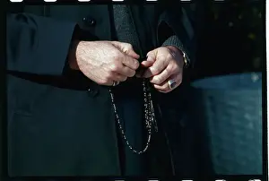 Rosary Prints: Hands of Man Saying Rosary