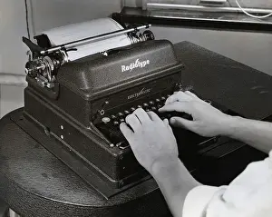 Machine Prints: Hands Operating An Ibm Radiotype Machine