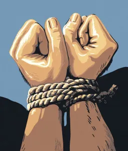 Tied Up Prints: Hands Tied with a Rope
