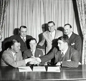 Contract Prints: Handshake;P.Carnera, J.Sharkey, J.Johnston