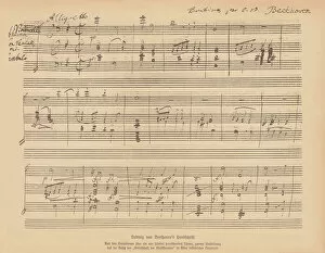 Famous Music Composers Gallery: Handwritten manuscript by Ludwig van Beethoven, facsimile, published 1885