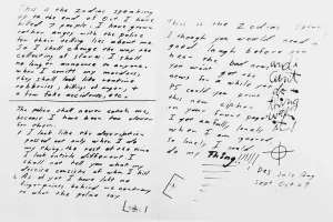 Note Prints: Handwritten Note from Zodiac Killer