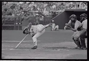 Hank Aaron Escaping a Strong Pitch