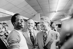 Clubhouse Prints: Hank Aaron with Governors Sherman Tribbitt and Jimmy Carter