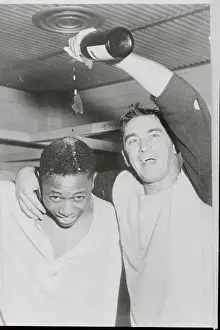 Hank Aaron and Johnny Logan After Braves Win Pennant
