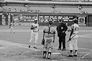 Hank Aaron Running Towards Home Plate