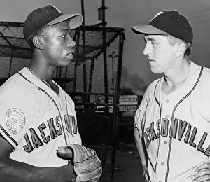 Hank Aaron Prints: Hank Aaron Talks W/Coach
