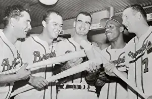 Hank Aaron with Some Teammates