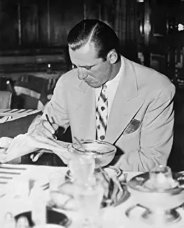 Breakfast Prints: Hank Greenberg Calculating At Breakfast