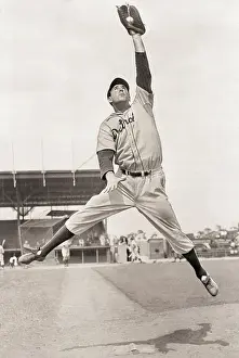 Fielding Prints: Hank Greenberg Leaping for a Baseball