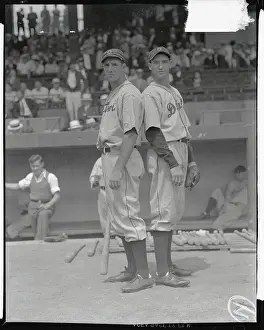 Hank Greenberg and Lynwood Rowe Standing Back to Back