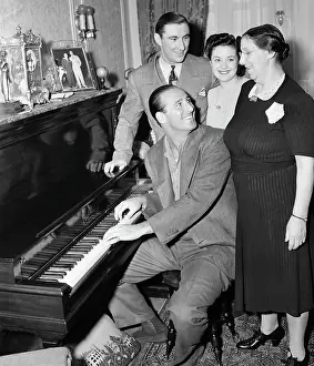 Outfielder Prints: Hank Greenberg At Piano With Family