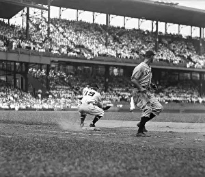 Hank Greenberg Running Near 1St Base