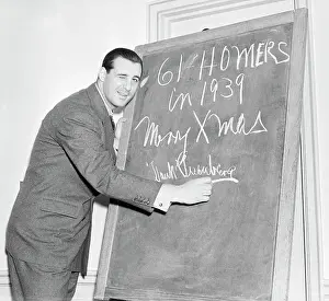 Chalk Prints: Hank Greenberg Writing On Chalkboard