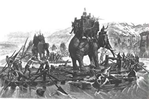 Civilisation Prints: Hannibal Crossing Rhone On Elephants