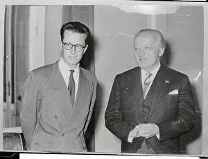 Brussels Prints: Hans Furler Posing with King Baudouin