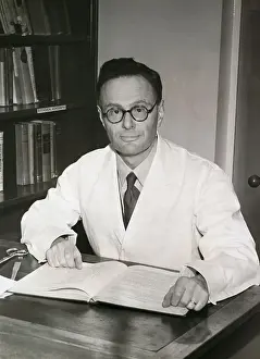 Hans Krebs Posing at His Desk